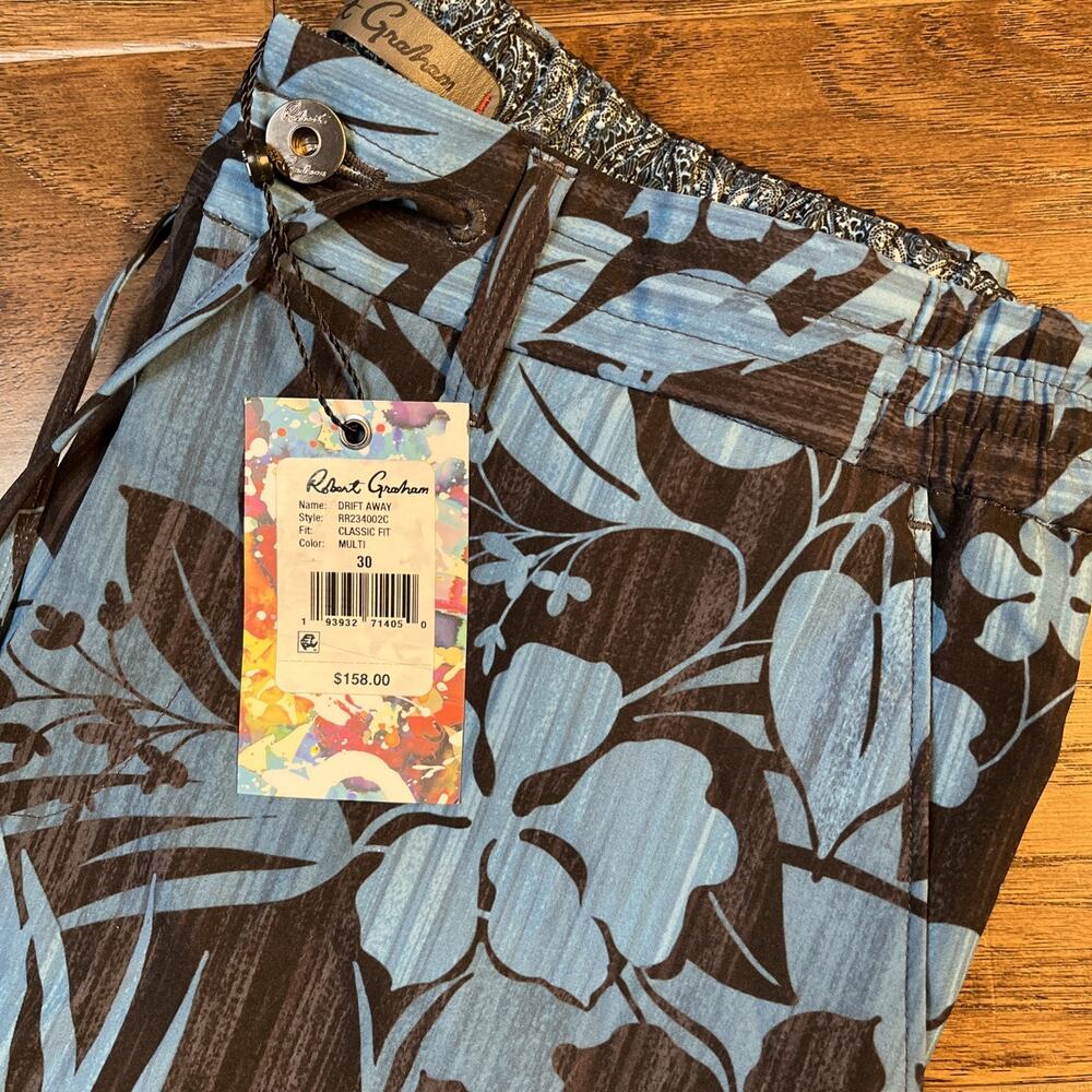 NWT Robert Graham Men’s 30 Floral Tropical Board Shorts Swim Trunks $158‎
